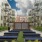 a large courtyard with seating